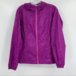 LOWEST Eddie Bauer Windbreaker Rain Jacket Coat Hoodie Full Zip Purple Size XS